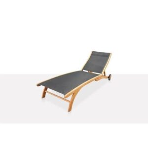 TEAK SUN LOUNGER WITH BATYLINE BLACK JAVA PRODUCTION