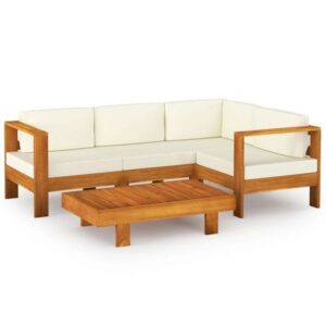 teak garden sofa outdoor L shape made indonesia factory