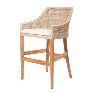 modern teak wood bar stool chair with rattan seat furniture bali villas