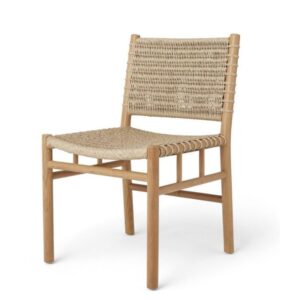 teak wood dining chair rope seat maldives resort