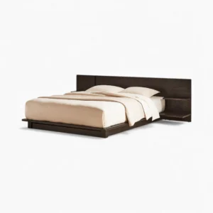 Bensie Modern Wood Platform Bed with Integrated Nightstands