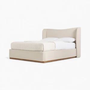 Calma Tailored Upholstered Wingback Bed Frame
