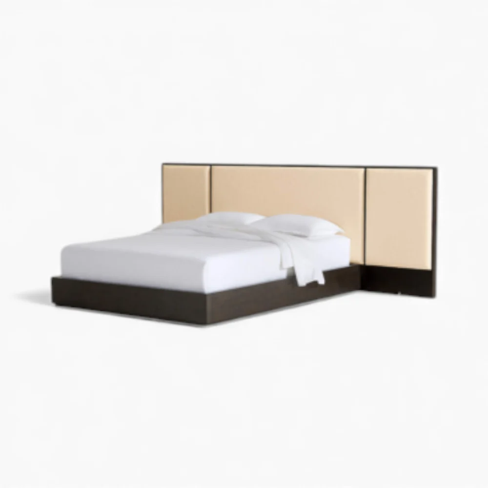 Dikson Modern Architectural Panel Headboard Bed Frame