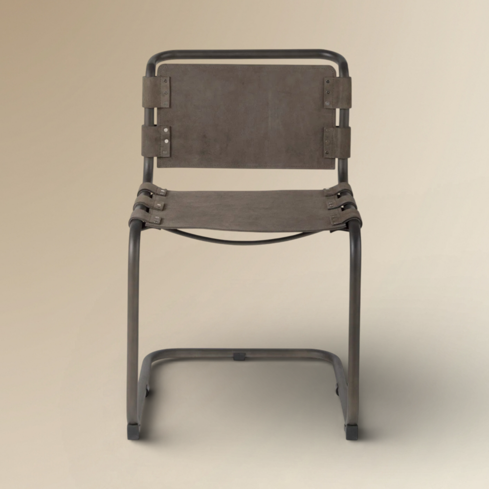 Jack Dining Chair Industrial Cantilever Leather Dining Chair