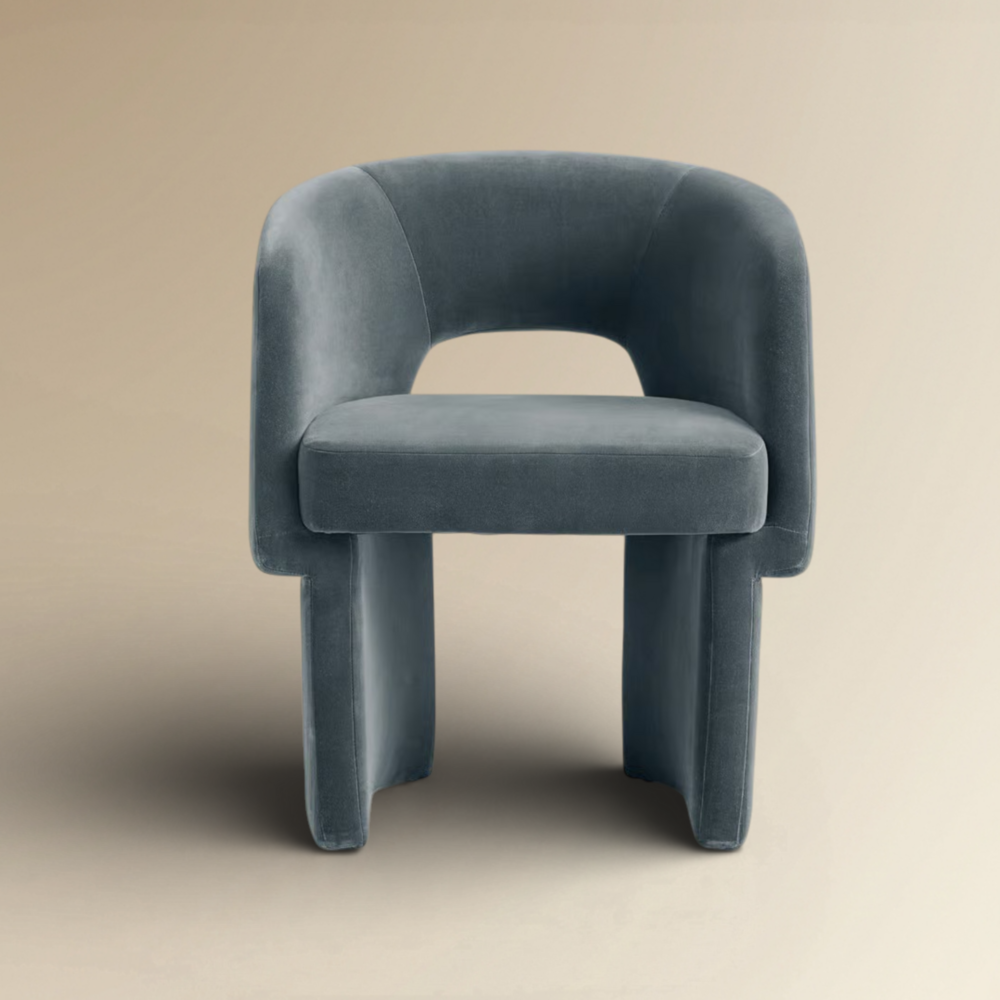 Viviane Fully Upholstered Velvet Dining Chair with Open Arch Back