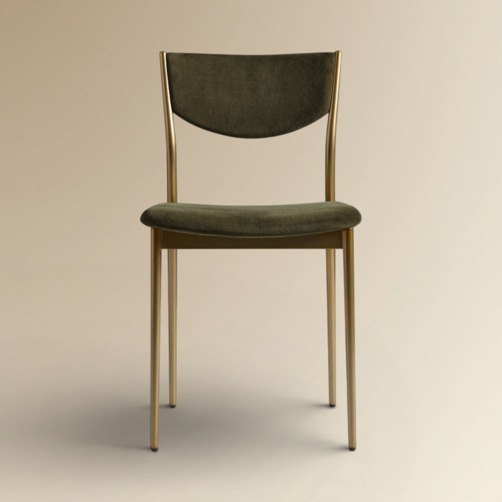 Jessy Velvet & Gold Dining Chair Glamour Mid-Century Seating