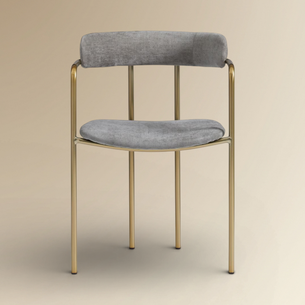 Lucia Sculptural Gold & Velvet Dining Chair Avant-Garde Luxury Seating