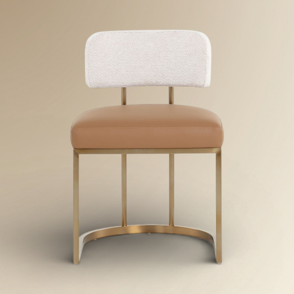 Serra Modern Glam Dining Chair Luxe Mixed-Media Statement Seating