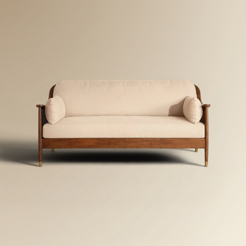 Atlanta Three-Seater Sofa Mid-Century Artisan Elegance
