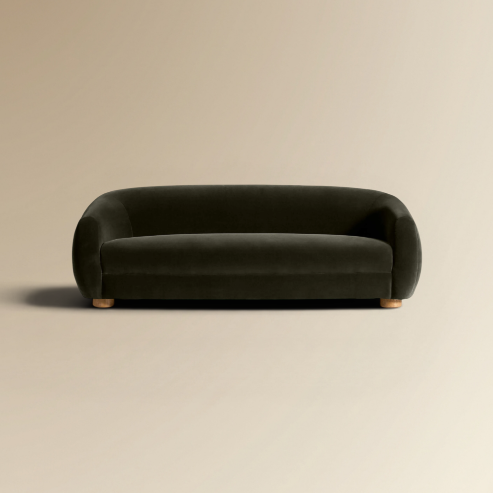 Laszlo Sofa Architectural Curves & Velvety Depth